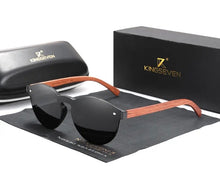 Carregar imagem no visualizador da galeria, Óculos de Madeira Retrô Round