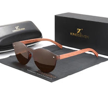 Carregar imagem no visualizador da galeria, Óculos de Madeira Retrô Round