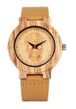 Carregar imagem no visualizador da galeria, Relógio de Madeira Caveira Mexicana