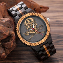 Carregar imagem no visualizador da galeria, Relógio Madeira Skull Two