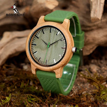 Carregar imagem no visualizador da galeria, Relógio de Madeira c/ Pulseira de Silicone