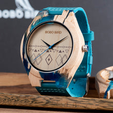 Carregar imagem no visualizador da galeria, Relógio de Madeira Blue Resina