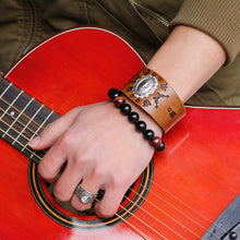Carregar imagem no visualizador da galeria, Bracelet de Couro Alloy Metal