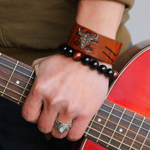 Carregar imagem no visualizador da galeria, Bracelet de Couro Alloy Metal