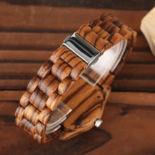 Carregar imagem no visualizador da galeria, Relógio de Madeira Zebrawood