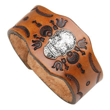 Carregar imagem no visualizador da galeria, Bracelet de Couro Alloy Metal