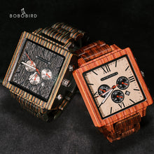 Carregar imagem no visualizador da galeria, Relógio de Madeira Quadrado Nature