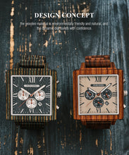 Carregar imagem no visualizador da galeria, Relógio de Madeira Quadrado Nature