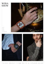 Carregar imagem no visualizador da galeria, Relógio de Madeira Quadrado Nature