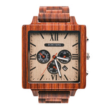 Carregar imagem no visualizador da galeria, Relógio de Madeira Quadrado Nature