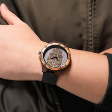 Carregar imagem no visualizador da galeria, Relógio de Madeira Skull Mexicano