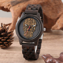 Carregar imagem no visualizador da galeria, Relógio de Madeira Skull 2