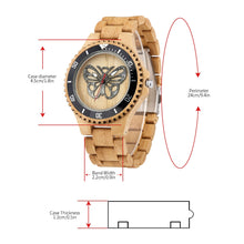 Carregar imagem no visualizador da galeria, Relógio de Madeira Borboleta Silueta