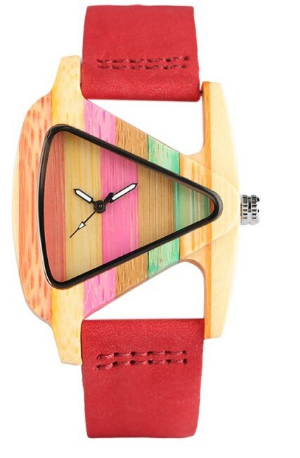 Relógio de Madeira Triangulo Color full