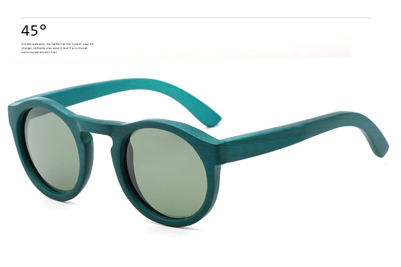 Óculos de Madeira Retro Green