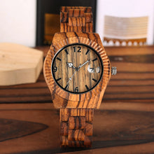 Carregar imagem no visualizador da galeria, Relógio de Madeira Zebrawood
