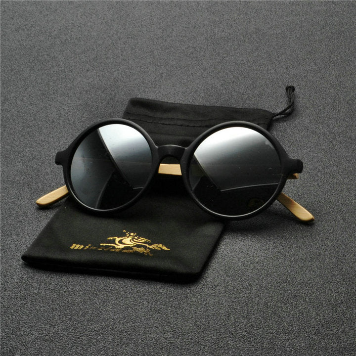 Óculos de Madeira Round Black