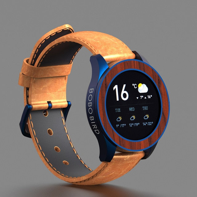 Relógio de Madeira Smart Bluetooth 5.0