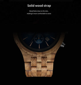 Relógio de Madeira Sports Chronograph