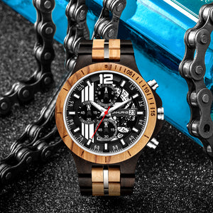 Relógio de Madeira Steel Man