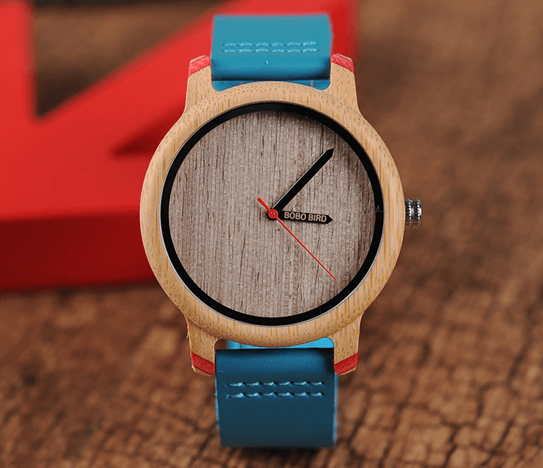 Relógio de Madeira Blue - Wood Love 